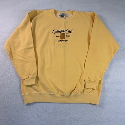 Longaberger Collectors Club Sweatshirt Yellow Vintage 90s Embroidered XL Anvil