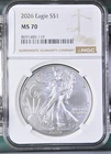 2026 $1 1-oz American Silver Eagle NGC MS70 Brown Label