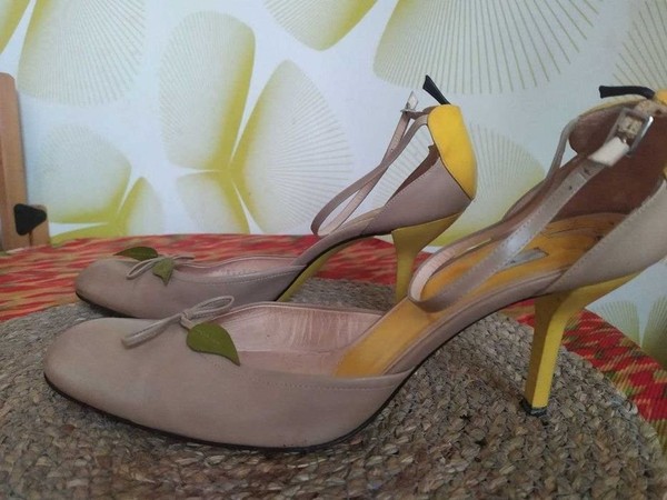 Women Pollini Heels Beige Leather 41