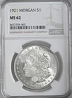 1921-P  $1  MORGAN SILVER DOLLAR  "PHILADELPHIA MINT"  NGC MS62 #8672754-062