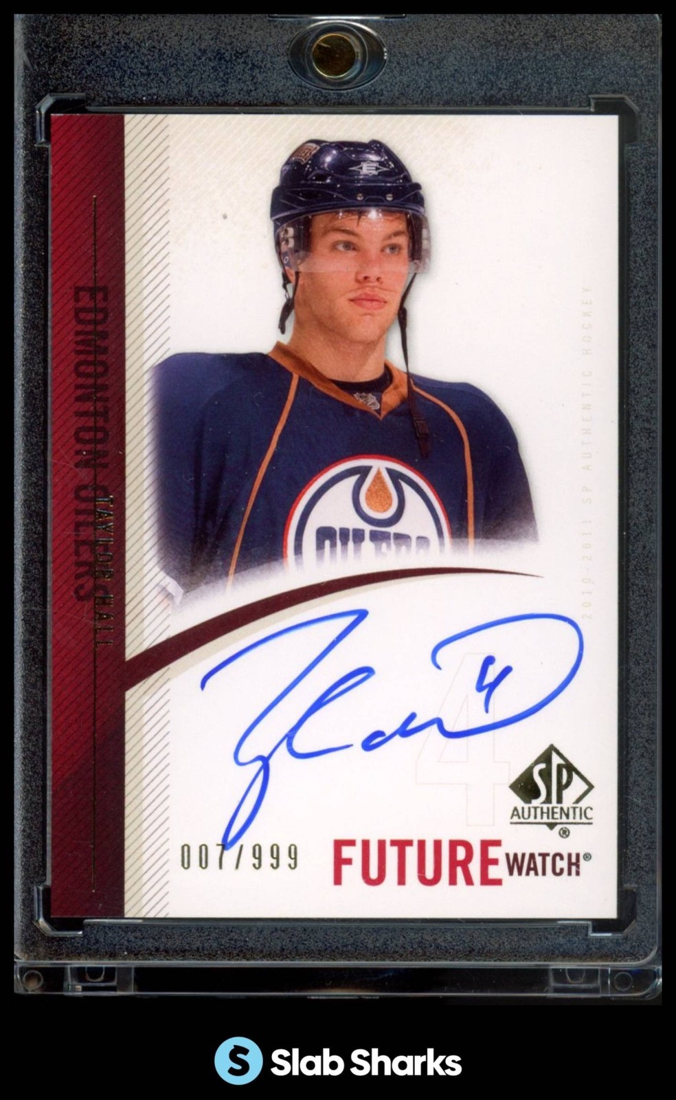 2010 UPPER DECK SP AUTHENTIC #280 TAYLOR HALL FUTURE WATCH AUTO ROOKIE RC /999