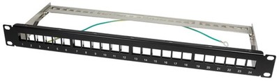 LogiLink 19' Keystone Patch Panel, geschirmt, schwarz