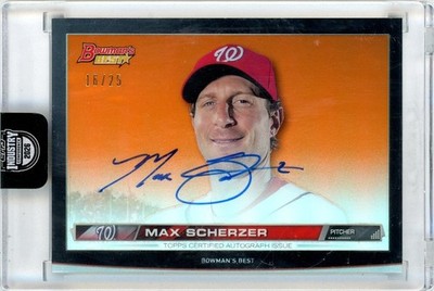 2015 Bowman's Best Max Scherzer Auto Orange /25 Topps Industry Conference MLB