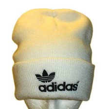 Adidas Logo Mens Beanie Cuffed Winter hat cap White Color Black Logo New