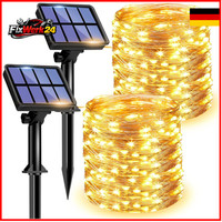 Solar Lichterkette 12M 120 Led AußEn Kupferdraht 8 Modi IP6