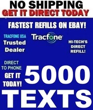 TRACFONE   5000 TEXTS   GET TODAY  NO SHIPPPING    TRUSTED SELLERS    