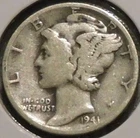 Silver Dime - Mercury - 1941-D