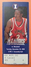 Illinois Fighting Illini Maryland Basketball Ticket 11/28 2006 Chris Hicks Photo