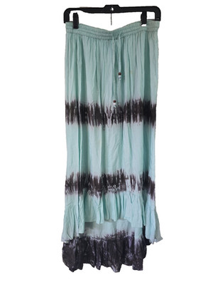Rip Curl Teal Black Floral Tiedye  Skirt Size Large Long