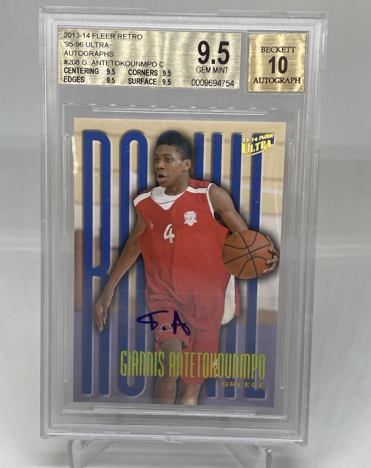2013 Retro '95 Ultra Giannis Antetokounmpo AUTO ROOKIE PSA 10 POP 11