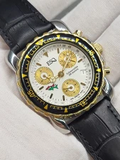 Serviced [NEAR MINT] 1990's ESQ Movado Chronograph Swiss Quartz 2 tone SWISS