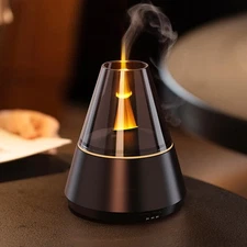 Flame Essential Oil Diffuser, Upgrade 7 Colour Lights Aromatherapy Diffuser, ...