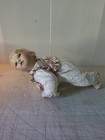 Vintage Porcelain Baby Doll With Name Kara. No Brand. Blonde & White Lace Attire — photo 1
