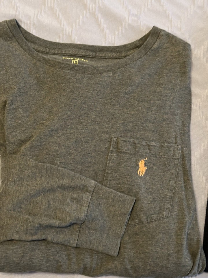 T-shirt Qantas Airlines Business Class Pour Homme - Gris, Manches Longues, Taille L/XL - Occasion En Parfait état (usure Normale)