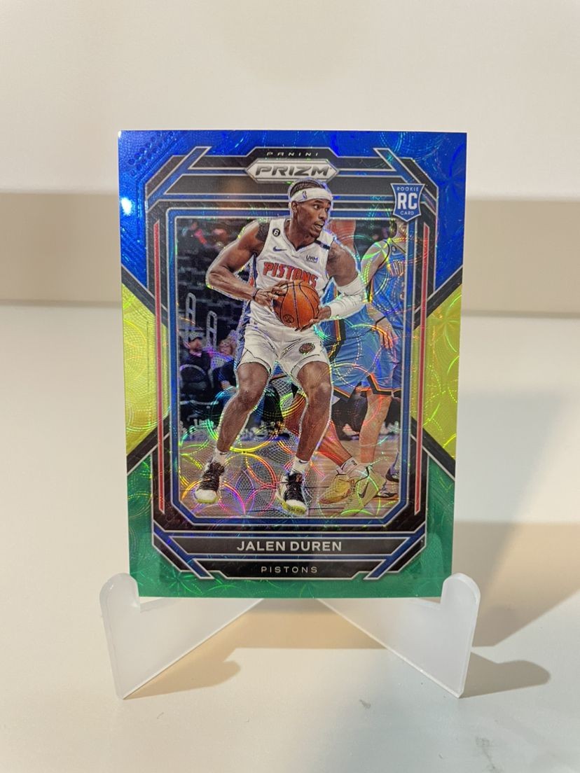 2022-23 Panini Prizm Jalen Duren RC Rookie Blue Yellow Green Choice #239