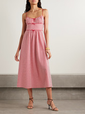 Doen Dress Womens Large Red White Rouge La Maddalena Gingham Belline NWT