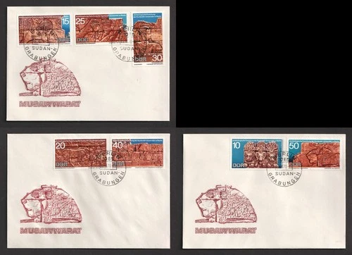 1970 Germany DDR Sudanese Archaeology Humboldt University FDC First Day Covers