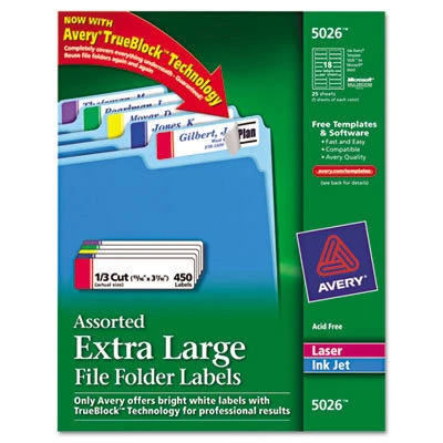 Avery Printable File Folder Labels, 2/3 X 3-7/16 Inches,, 48% OFF