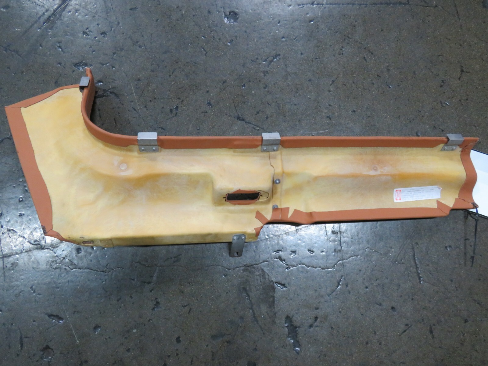 Ferrari 599 GTB, LH, Left, Sill Trim Panel, Tan, Used, Damaged, P/N 69378600