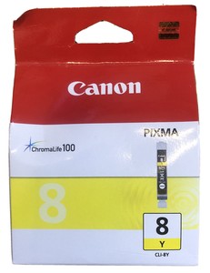 Чернильница canon cli-8y для pixma mp800/mp500/ip6600d/ip5200/ip5200r/ip4200/ix5000. жёлтый. 600 страниц. (4960999641768)