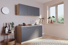 Cucina Mini Cucina Singola Rovere Grigio Senza Frigorifero Luis 150 cm Respkta