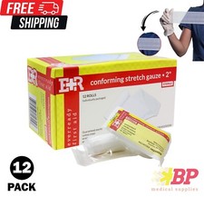 Ever Ready First Aid Sterile Conforming Stretch Gauze Roll Bandage 2" - 12 Pack