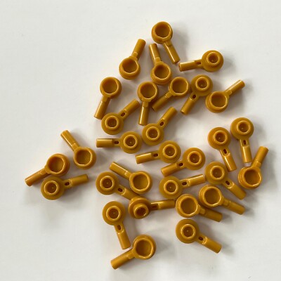 30 Lego Stab Stange 1L mit Platte rund 1x1 perl gold NEU 32828