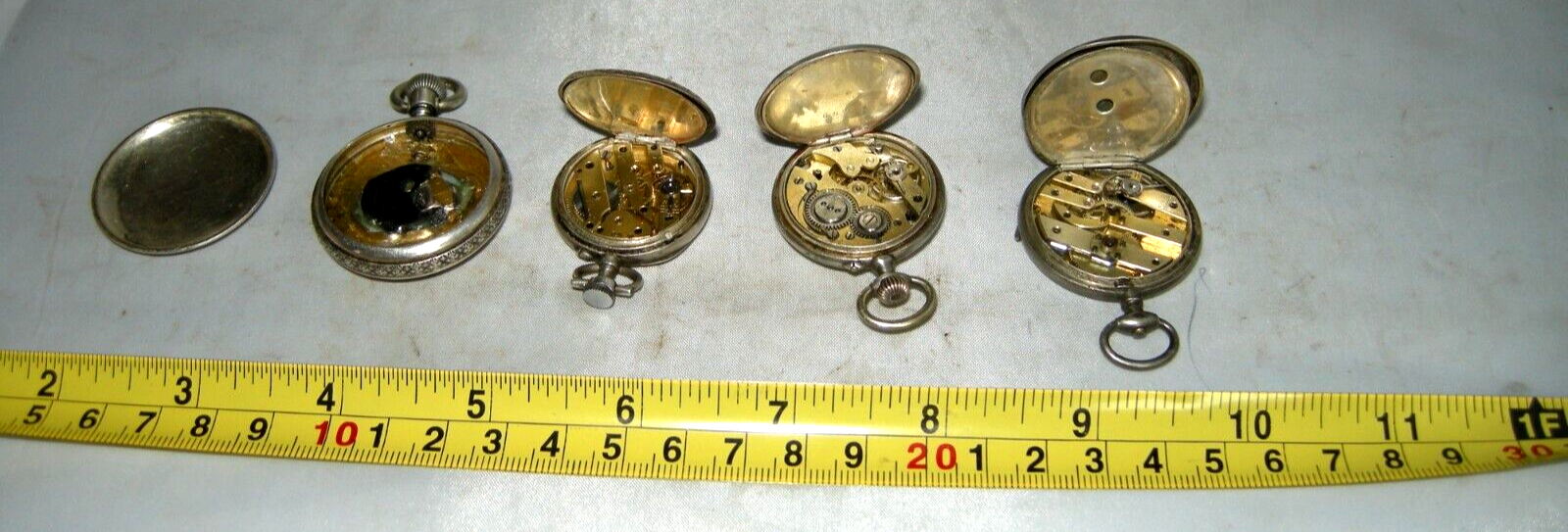 ANTIQUE MECHANICAL FRENCH SILVER FOB WATCHES, JOB LOT SPARES AND