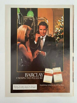 Barclay Cigarettes Vintage 1984 Print Ad