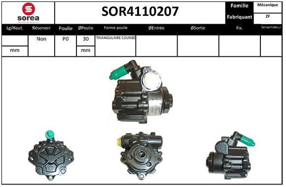 Pompe hydraulique direction SNRA SOR4110207 pour Golf IV Variant et Bora Break