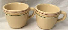 Vintage Buffalo mug cup restaurant ware cream Pendleton stripe 14 available