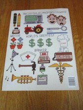 Cross Stitch Patterns Caduceus,Typewriter, Barber, Microscope, Tractor, Trumpet