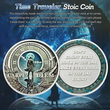 Time Traveler Carpe Diem Inspirational Coin Seize the Day Motivational Keepsake
