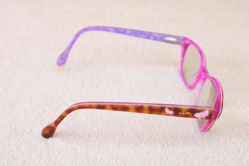 Vintage Glasses Womens Horn Rim Funky Colorful Purple Modern Butterfly Props YW - Picture 7 of 10
