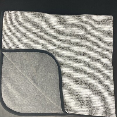 First Impressions Gray Black White Stripes Baby Blanket Cotton Reversible Macys
