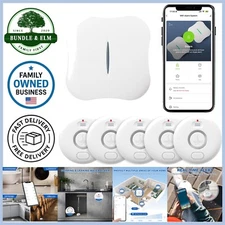 Wireless WiFi Water Leak Detectors 5 Pack Loud Alarm App Alerts for Home Kitchen