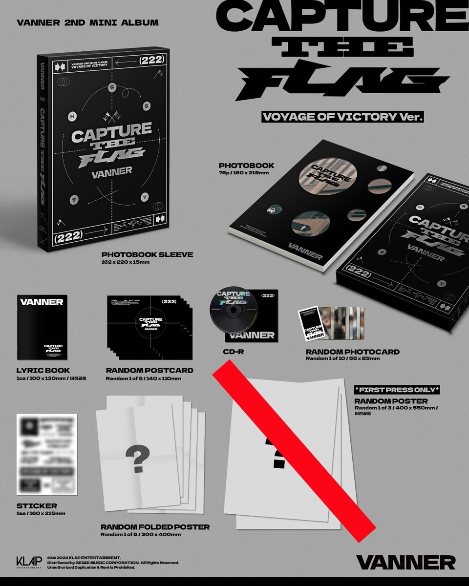 VANNER 2nd Mini Album [CAPTURE THE FLAG] 3Ver SET CD+Book+2p Card+