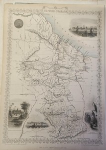 1861 Tallis Map British Guayana (Original Antique Map)