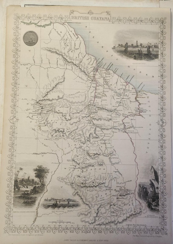 1861 Tallis Map British Guayana (Original Antique Map)