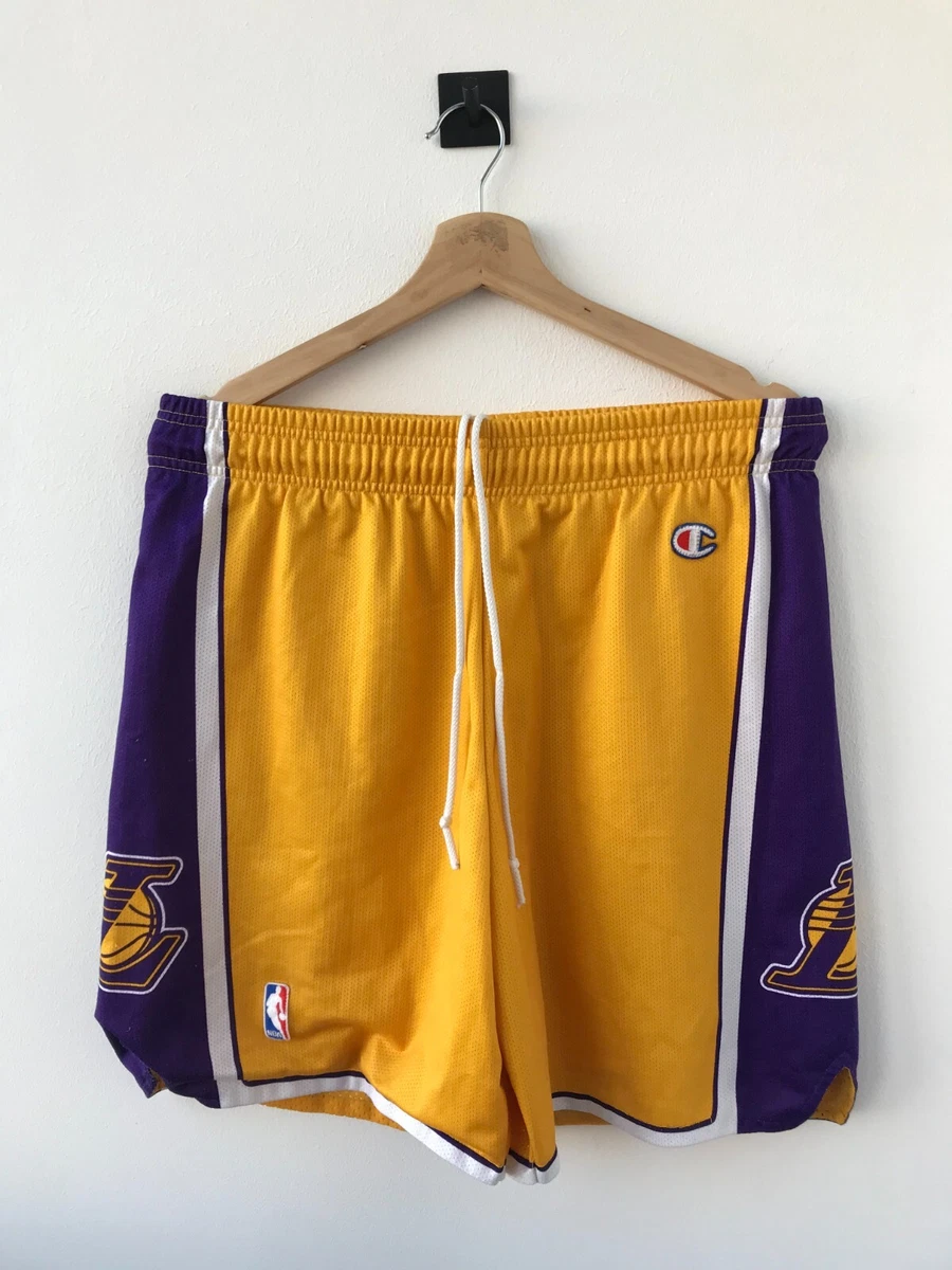 LOS ANGELES LAKERS SHORTS CHAMPION USA YELLOW SIZE | eBay