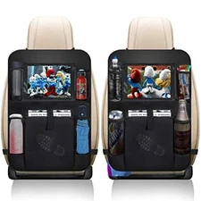 Car Back Seat Organizer Kick Mat for Kids Toys Storage with Storage Pockets