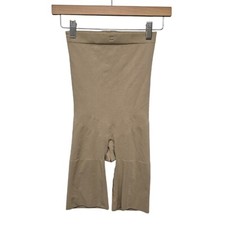 Spanx Sand Mid Thigh High Waisted Shapewear Size Large Sand Beige Firm Control