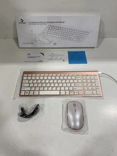 Joyaccess Aluminum Wireless Keyboard And Mouse Rosy Gold