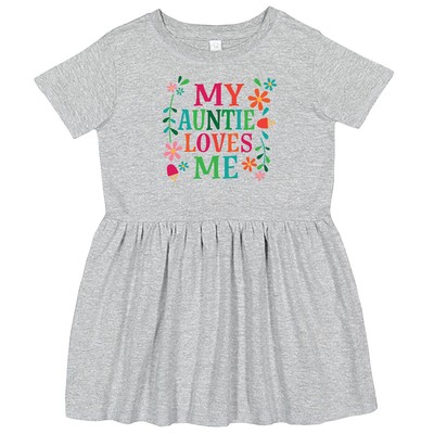 Inktastic My Auntie Loves Me Girls Toddler Dress Aunt From Flowers Daisy Apparel