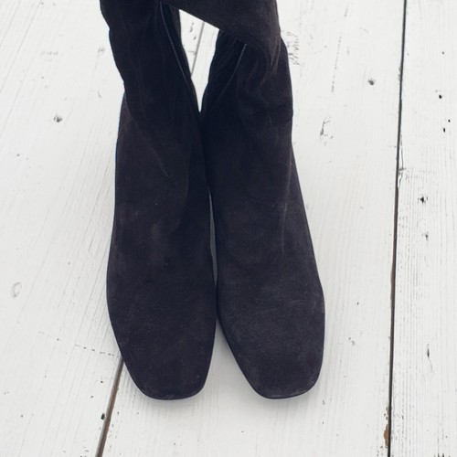 Kenneth Cole Eryc Botas de Montar Altas de Cuero Gamuza Negras para Mujer Talla 6/36 NUEVAS - Imagen 12 de 13