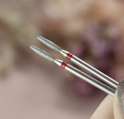 Nagel Bohrer Diamant 2,1 mm fein rot Flamme Nagelhaut Maniküre sichere Spitze 1 Stück