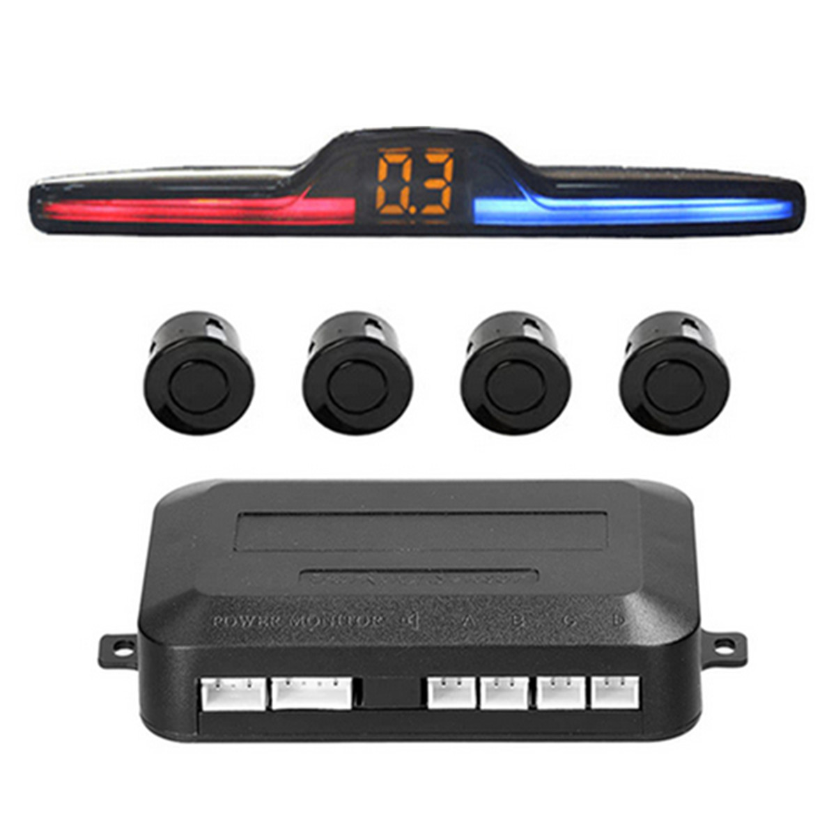 Car Rear Safety Black Parking Radar Backup Reverse Sensors System LED Display