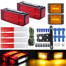 Rear Led Submersible Trailer Tail Lights Kit Boat Marker Truck Waterproof Red Us