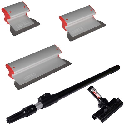 LEVEL5 Drywall Skimming Blade Set 7'', 10'' & 16'' w/ 38.5''-63'' Ext. Handle | 5-439