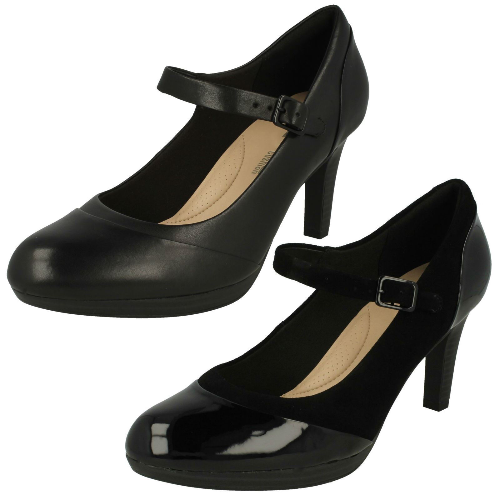 Womens Clarks Adriel Free shipping anywhere in the nation Carla Popularity Black Smart Pumps Jane Mary